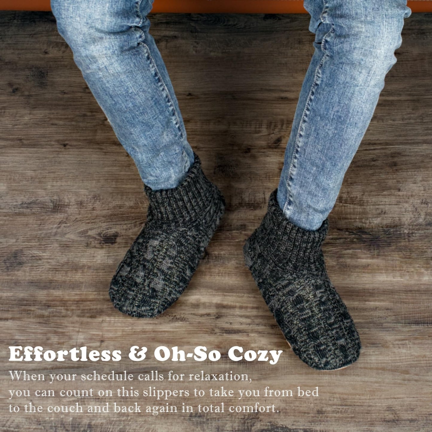 The Metluks Mens Warm Slipper Socks with Grips, Fuzzy Indoor House Shoes Non-slip Sherpa Lined, Cozy Winter Cabin Slippers for Men Dad Husband Grandpa Boyfriend, Christmas Stocking Stuffers for Adults