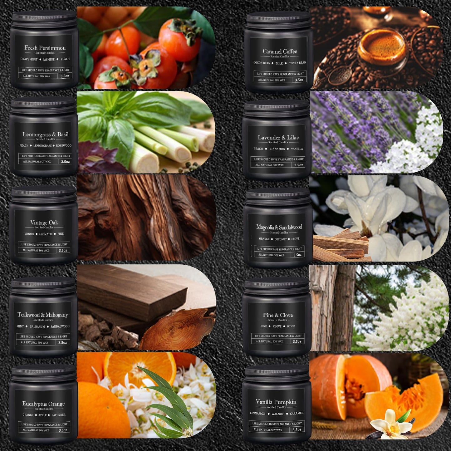 10 Pack Scented Candles Set Gifts for Men, Aromatherapy Candle Set Gift for Dad, Boyfriend, Birthday, Anniversary, Father's Day