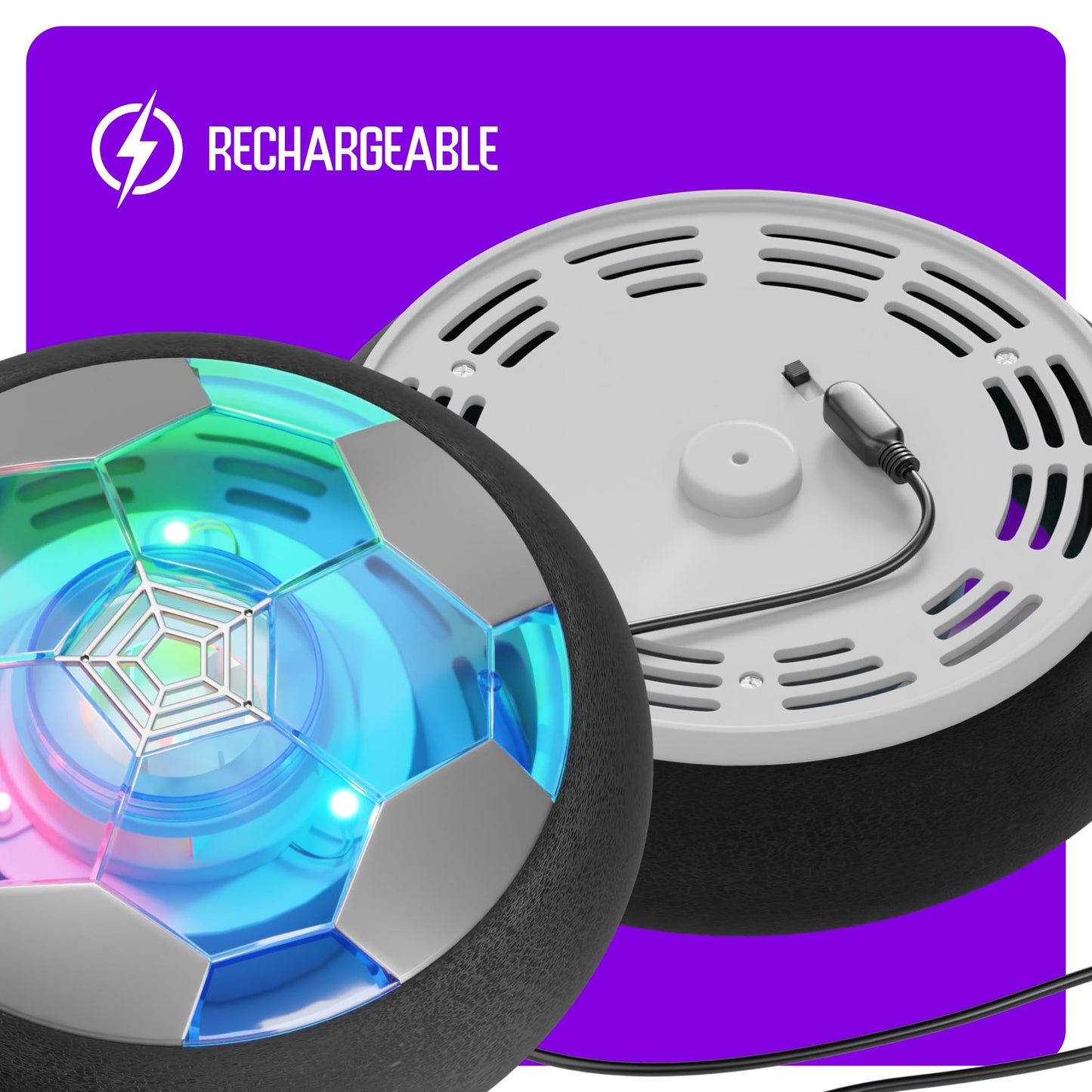 Hover Soccer Ball for Kids - Boy Birthday Gifts - Indoor Toy Games Gift for Boys Age 6, 7, 8, 9, 10, 11, 12 Year Old - Light-Up Toys Game for Kid - 6-8, 8-12 - Gift for 8 Year Olds (Single)