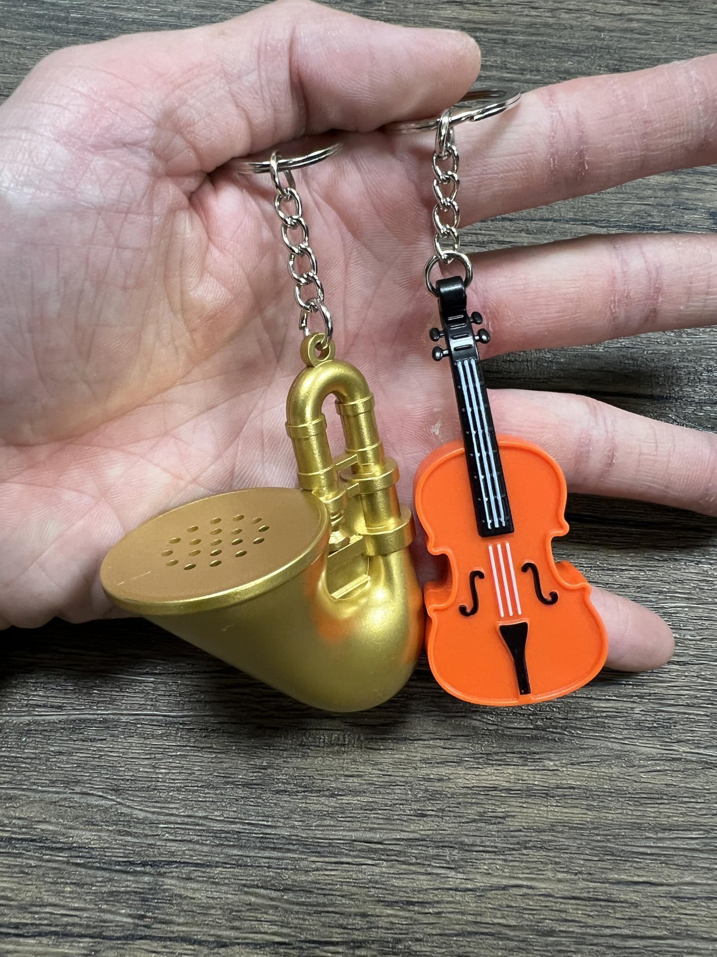 MunnyGrubbers - Original World's Smallest Violin & World's Saddest Trombone Toy Keychain with Playable Sad Sound - Sad Trombone - Mini Tiny Violin Keychain with Sound - Funny Meme - (WSV-V1-1P-WT)