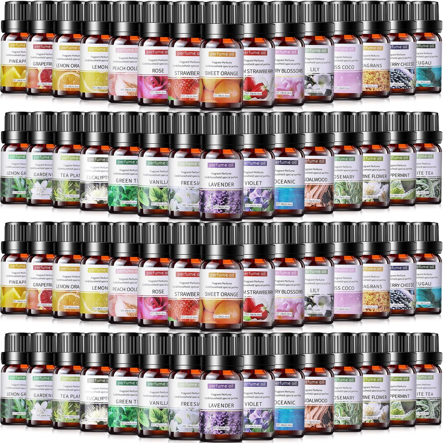 Nuanchu 26 Pcs Essential Oils Set 10ml Fragrance Oil Aromatherapy Kit for Diffuser Humidifier Aromatherapy-Oils for Candle Bath Bombs Making