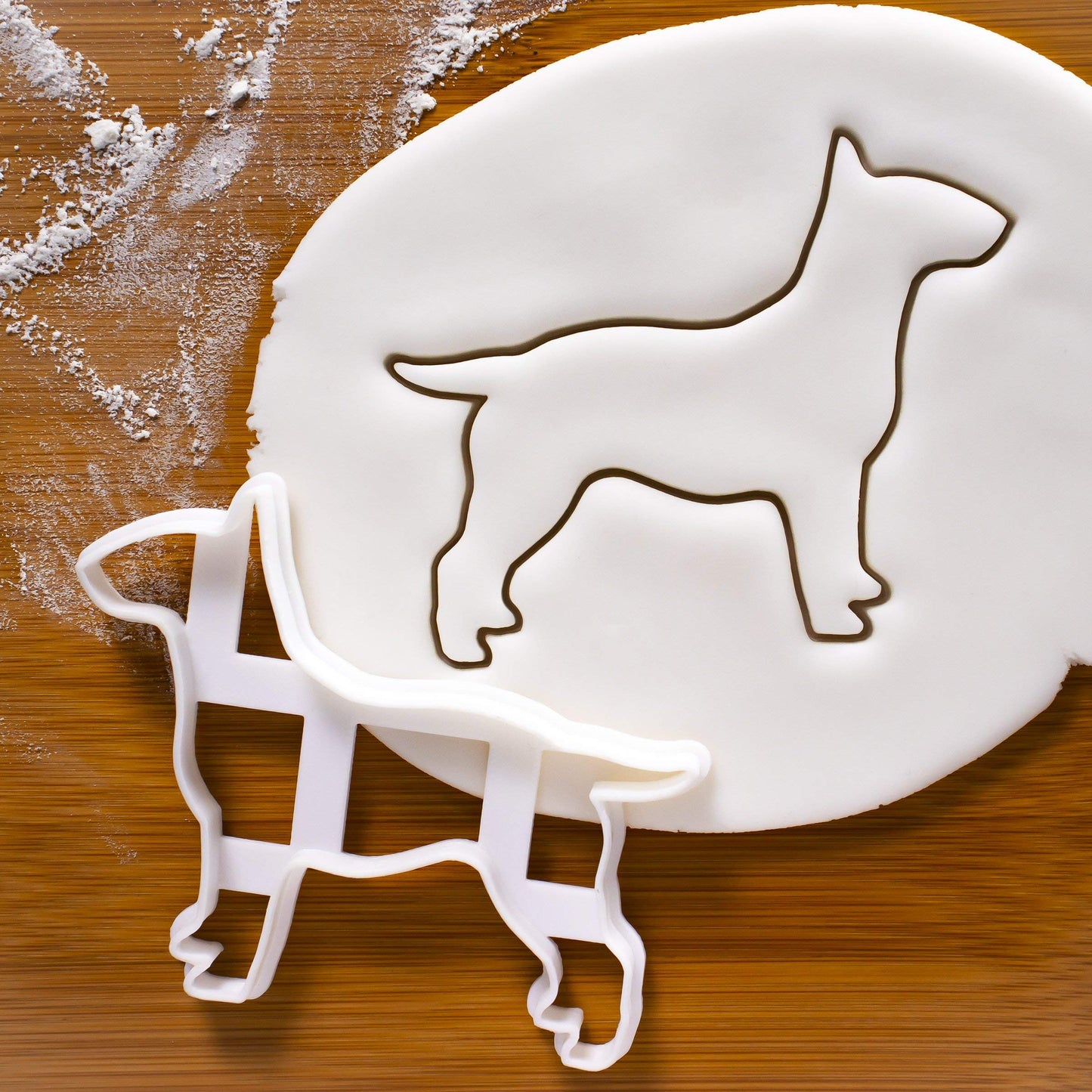 Set of 2 English Bull Terrier cookie cutters (Designs: English Bull Terrier Silhouette and English Bull Terrier Face), 2 pieces - Bakerlogy