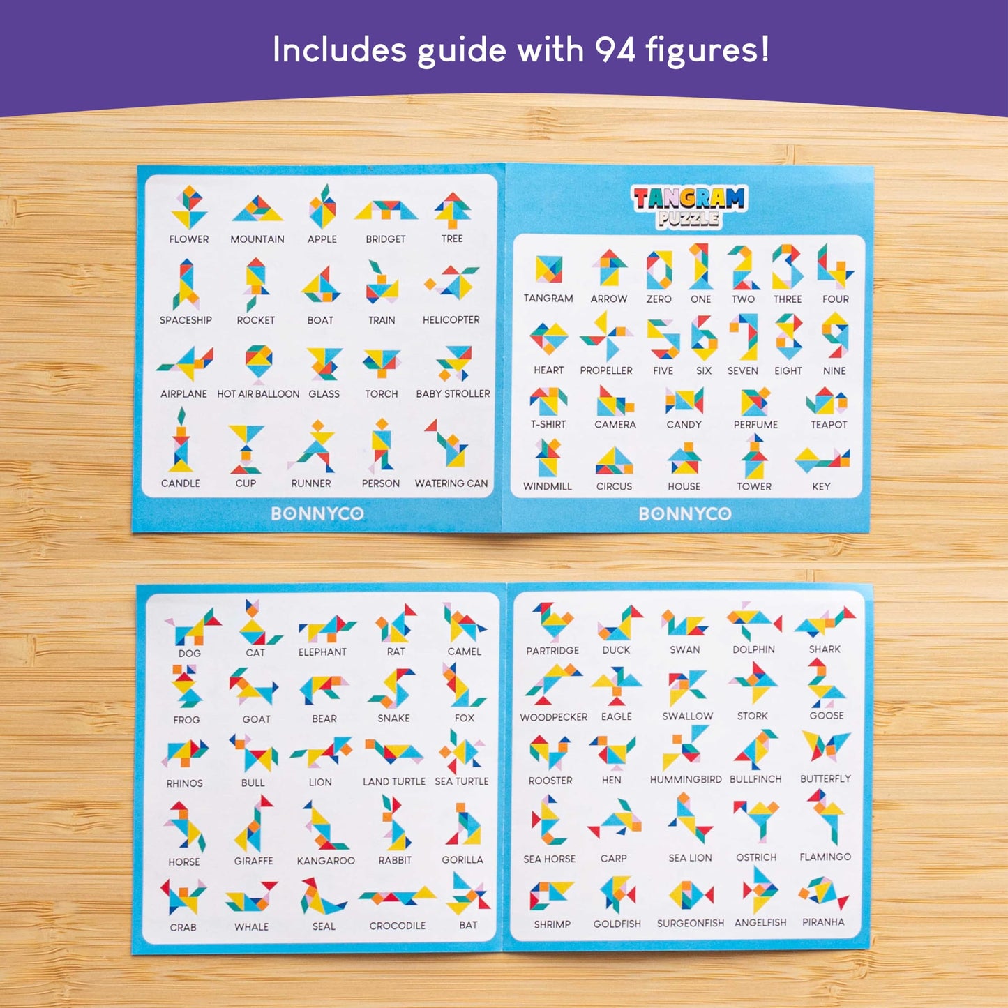 Tangram Puzzle Wooden Pack 30 Kids Party Favors - BONNYCO | Goodie Bags Stuffers for Kids 3-5 4-8, Return Gifts for Birthday Party Goody Bag Stuffers | Pinata Filler Toys Bulk Classroom Prizes Rewards