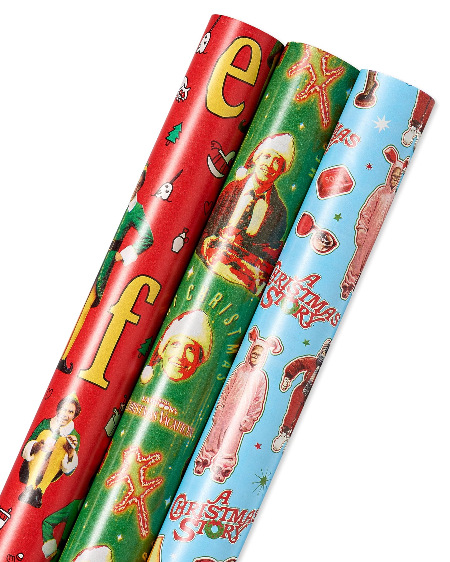American Greetings 105 sq. ft. Christmas Wrapping Paper Bundle, Classic Movies (3 Rolls 30 in. x 14 ft.)