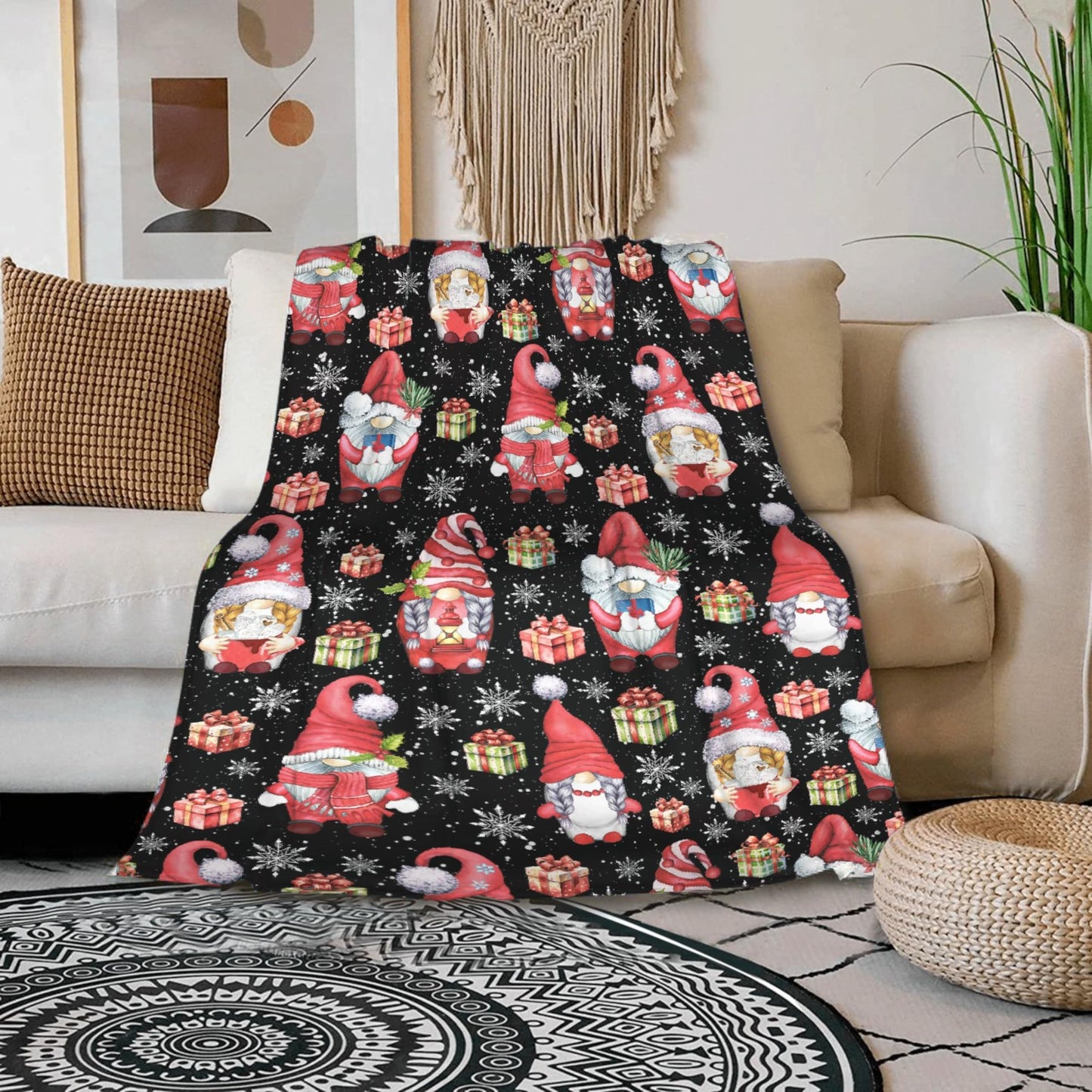 Christmas Gnomes Throw Blanket is Super Soft and Warm,The Lightweight Flannel Blanket is for All-Season Use,A Great Choice for Gifts 40"x30"for Pet