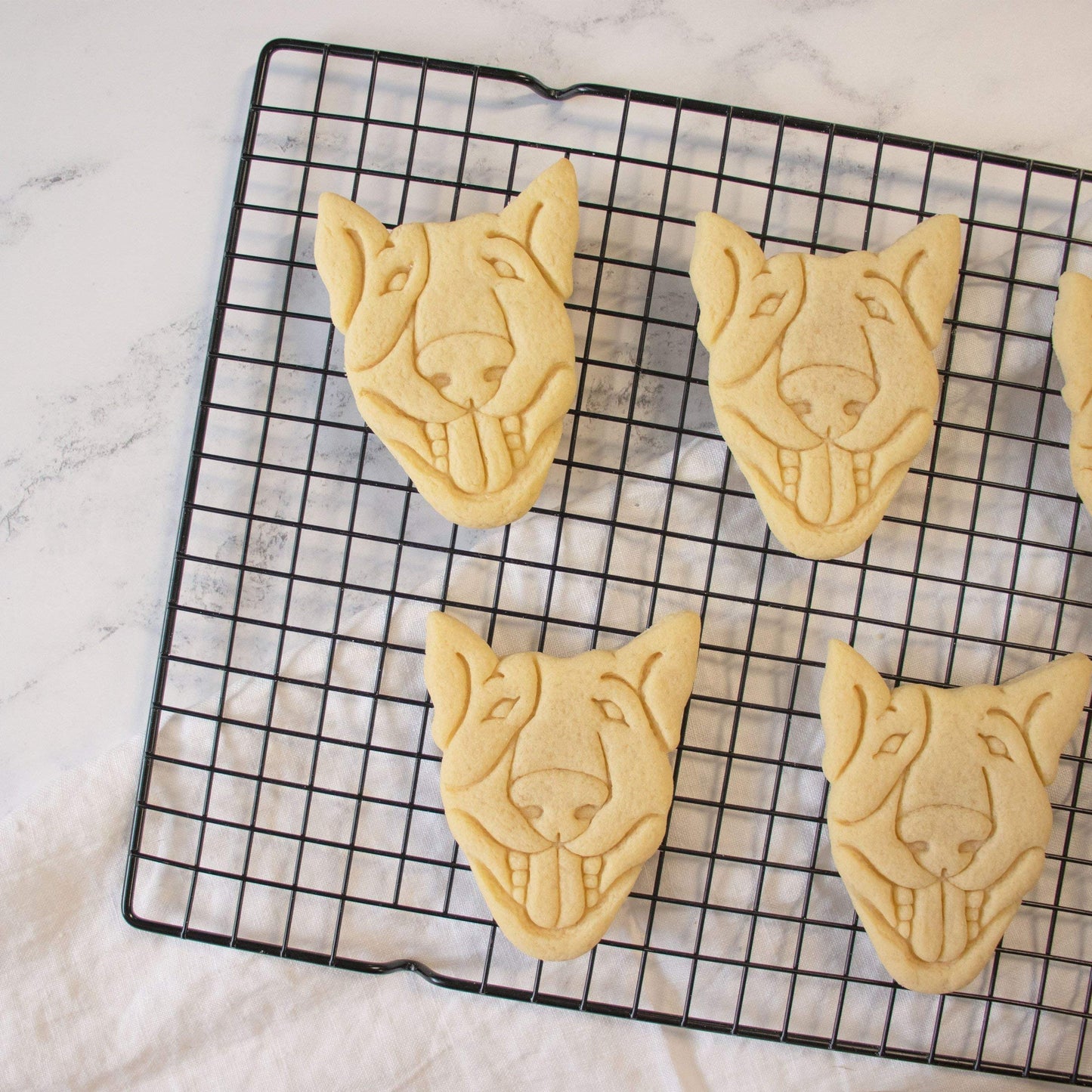 Set of 2 English Bull Terrier cookie cutters (Designs: English Bull Terrier Silhouette and English Bull Terrier Face), 2 pieces - Bakerlogy