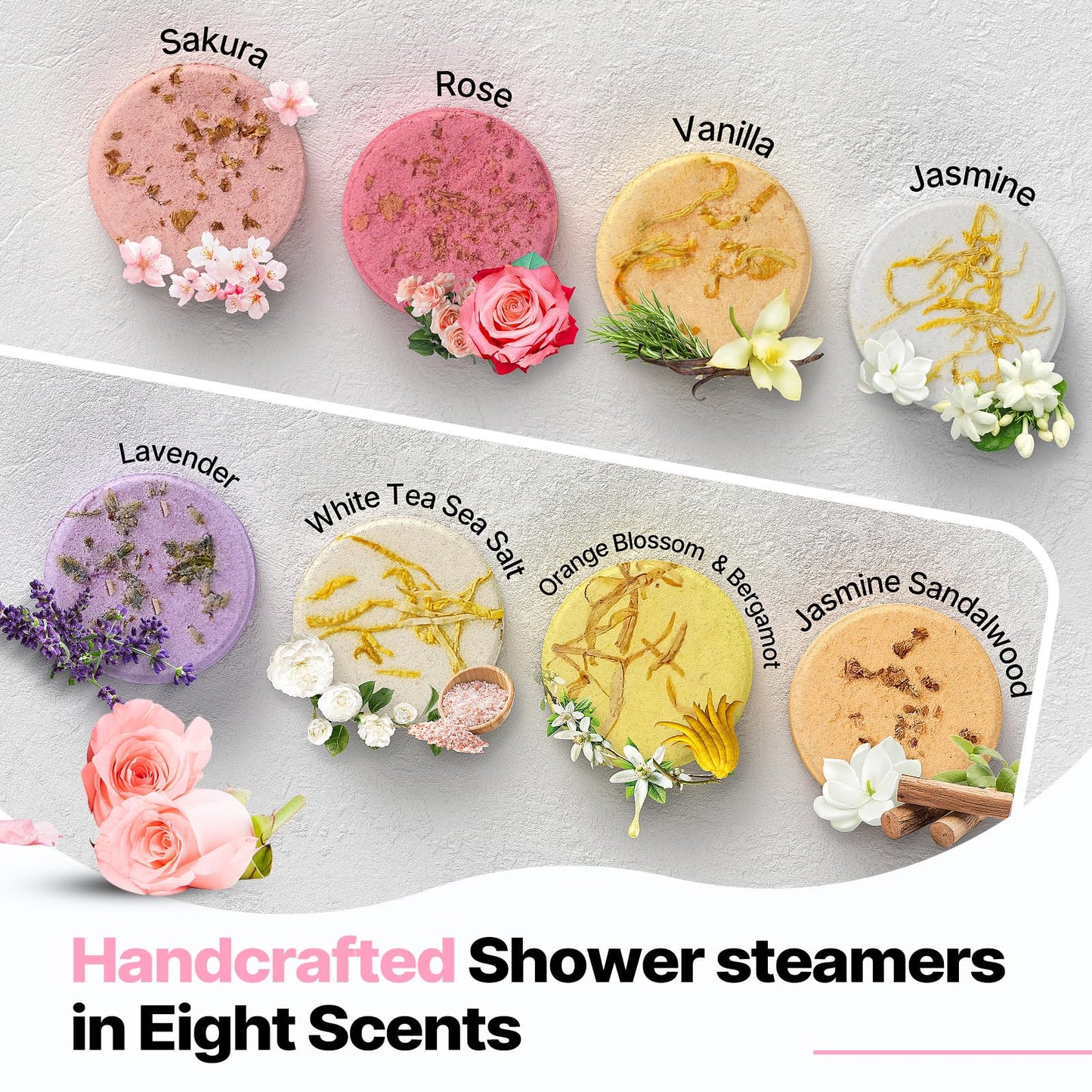 Shower Steamers Aromatherapy SWCANDY 8 Pack Gifts for Women Stocking Stuffers for Adults, Her, Mom, Men Natural Essential Oils Home Spa Self Care Stress Relief Relaxation Bath Bombs Christmas Flower