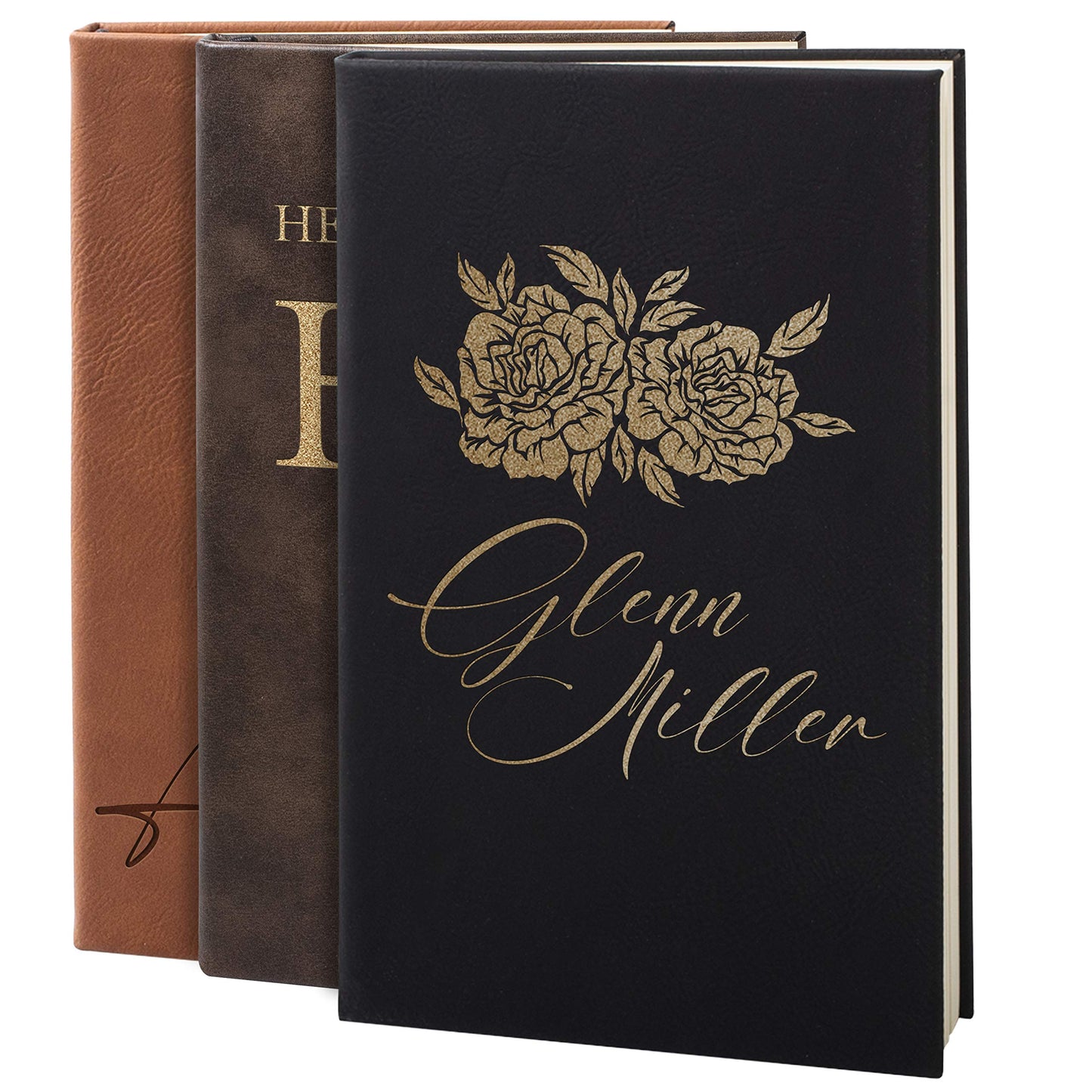 Personalized Leather Journal | Soft Pink, 12 Design | w Text Notebook for Women, Men - Customized Journals to Write In for Women, Diary for Girls - Birthday, Best Friend, Mom, Dad, Office Gift