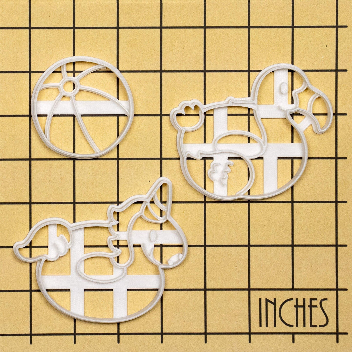 Set of 3 Pool Party cookie cutters (Designs: Beach Ball, Flamingo Float, and Unicorn Float), 3 pieces - Bakerlogy