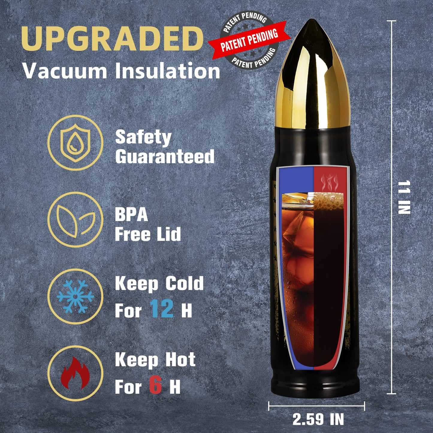 17oz Cool Tumbler Stainless Steel Gifts for Men Him Husband Dad - Unique Shaped Mans Coffee Mug - Fishing Hunting Camping Christmas Anniversary Birthday Gifts for Men Husband Him Teen Boyfriend Women