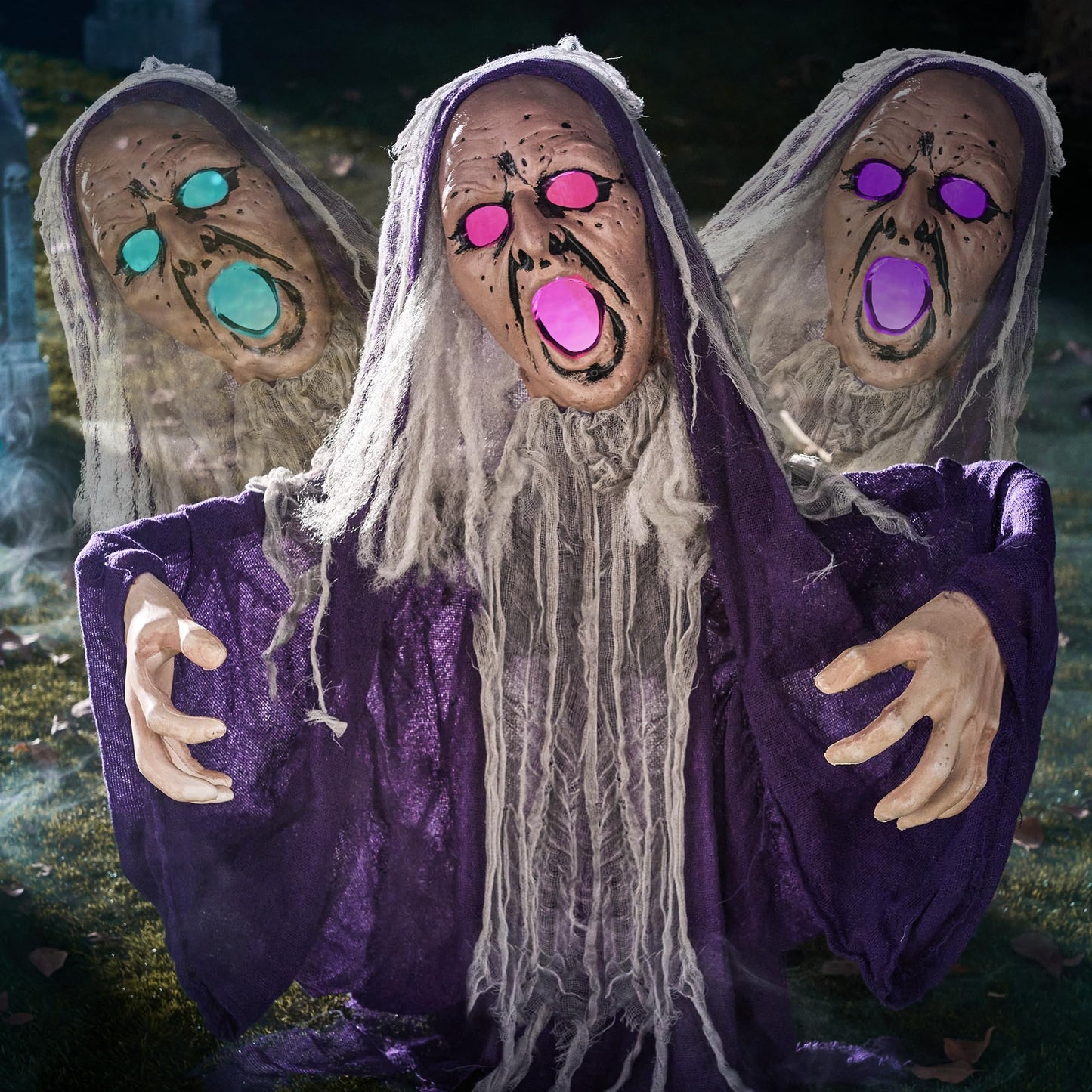 JOYIN Halloween Decorations Outdoor Animatronics Groundbreaker Zombie, Animated Halloween Outside Zombies Decor, Light-up Talking Groundbreaker with Shaking Body, Haunted House Lawn Graveyard Decor